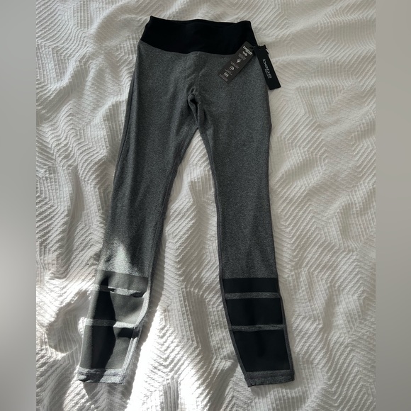 BEBE sport leggings grey and black brand NEW xs extra small women pants - Picture 1 of 7